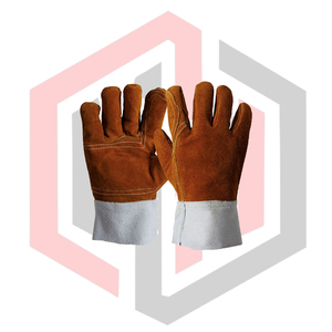 Guantes de Soldadura Reforzados de Piel Dividida, Duraderos, Resistentes al Calor, de Piel de Vaca, Antiestáticos, Resistentes a Desgarros, 16 Pulgadas, Antivibración - Product Image 1