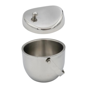 Polished Stainless Steel Heart Shape Ice <b>Bucket</b> <b>with</b> <b>Lid</b> and Handle Beverage Cooler Tub - Product Image 1