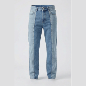 Men's Straight-Leg Stonewashed Woven Denim <b>Jeans</b> High Waist Regular Fit Cotton Casual Autumn/Winter Style Zippers Quick Dry - Product Image 1