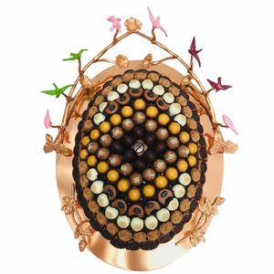 Plateau de présentation en métal doré de haute qualité pour chocolats, bonbons et desserts, idéal pour les mariages et occasions spéciales, prix économique - Product Image 2