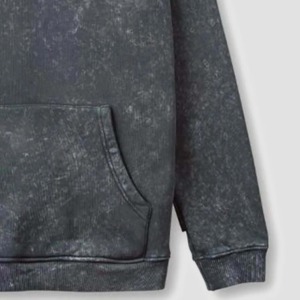 Sweats à capuche streetwear personnalisés OEM pour hommes, sans cordon, en polaire, vierges, entièrement zippés, style vintage américain, double couche, délavés à l'acide, effet soleil, usés - Product Image 3