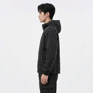 Lightweight Winter <b>Windbreaker</b> Jacket Men Waterproof Reversible <b>Beach</b> Running Custom 2026 Factory Hooded Canvas Breathable Front - Product Image 3