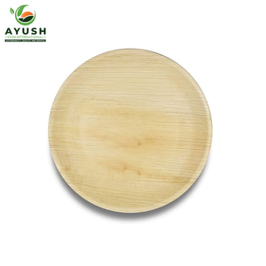 Assiettes et bols jetables en feuilles de palmier rondes de 7 pouces, vaisselle compostable - Product Image 3