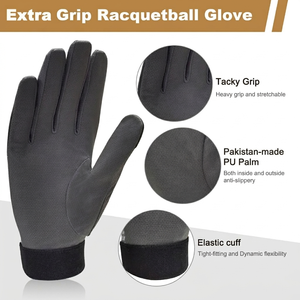 Professional Racquetball Gloves Anti Slip Breathable Sheepskin Leather Sports Gloves with <b>Padded</b> Palm for Men Women Custom Logo - Product Image 3