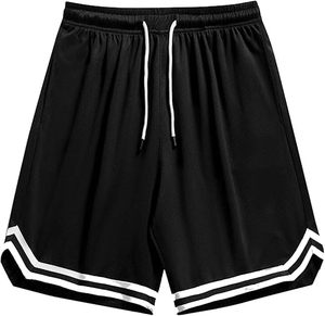 High Quality Men's Retro Athletic Shorts Vintage Classic <b>Plain</b> Basketball Shorts Striped Customizable Short Pants Wholesale - Product Image 2