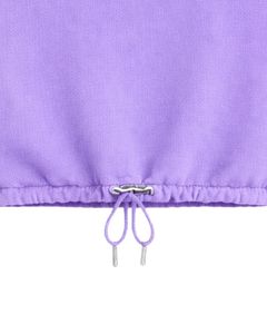 Sudadera Corta Personalizada de Lavanda para Mujer con Cierre de Cremallera, Estilo Casual, con Cordón Ajustable en el Bajo, de Forro Polar Suave de Algodón y Poliéster - Product Image 4