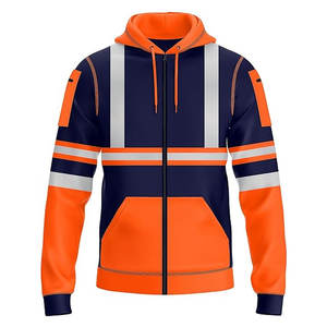 Sudadera con Capucha de Alta Visibilidad, Manga Larga, Cintura con Cinta Reflectante para Mayor Seguridad en el Trabajo, Ropa de Seguridad - Product Image 1