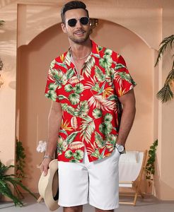Men's Tropical Print Hawaiian Shirt Short Sleeve Button <b>Down</b> Casual Summer Beach Vacation Wear - Product Image 3