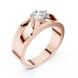 Bague de déclaration moderne pour homme en or jaune avec diamant de laboratoire – Bijou de mariage large et contemporain avec diamant - Product Image 6