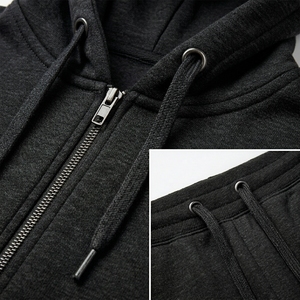 Custom <b>Men's</b> Breathable Streetwear Tracksuit Set <b>Zip</b>-Up Hooded <b>Jacket</b> & Solid Jogger Pants-Comfortable Fitness Sportswear - Product Image 4