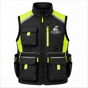 Chaleco de Trabajo para Hombre EXORO, Cuello Alto, Cierre de Cremallera, Múltiples Bolsillos, Impermeable, Poliéster, Estilo Deportivo Primaveral - Product Image 3