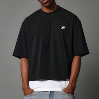 T-shirts Homme Oversize à Épaules Tombantes 240 GSM Coton Lourd 100% Personnalisables Coupe Courte OEM Logo Personnalisé B2B