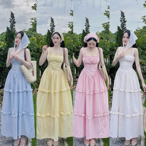 Robe longue sexy pour femme à manches courtes, unie et simple, taille naturelle, en soie, alliant parfaitement élégance, confort et décontracté - Product Image 2