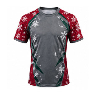 Maillot de sport de Noël à séchage rapide, conçu avec un tissu léger pour l'entraînement et les activités sportives festives en plein air - Product Image 1