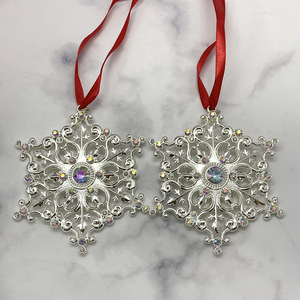 3D Metal Snowflake Christmas <b>Tree</b> <b>Ornament</b> Hanging Holiday Decoration Wholesale - Product Image 4