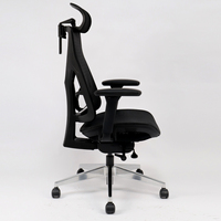 Chaise de bureau de direction ergonomique moderne à dossier haut conforme à la norme Bifma X5.1 avec base pivotante en maille et accoudoirs réglables