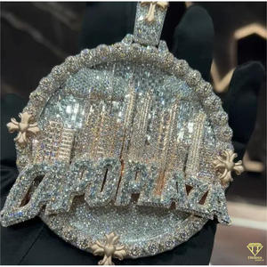 Collier pendentif hip-hop personnalisé plaqué rhodium avec finition haute brillance de laboratoire, cadeau - Product Image 3