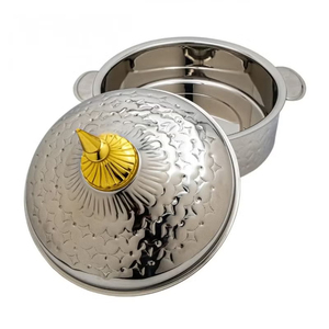 Marmite à soupe et à bouillon en argent, design dôme, magnifique faitout antique pour servir et réchauffer les aliments en cuisine - Product Image 5