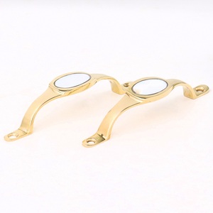Tiradores de latón hechos a mano para gabinetes, tiradores dorados de nácar para puertas, tiradores al por mayor para cajones de cómodas y tiradores para puertas de gabinetes. - Product Image 2