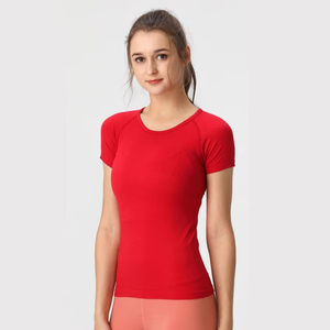 Quick Dry Women's O-Neck Short Sleeve Knitted T-<b>Shirt</b> Slim Fit Breathable Casual Spring Summer Wear Stretchy Comfortable - Product Image 1