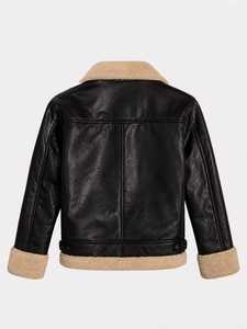 Veste en cuir véritable marron pour homme CHAMP KING avec doublure en fausse fourrure, col rabattable, fermeture éclair - Product Image 4