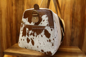 Sac de voyage fourre-tout en cuir véritable avec poils, grande capacité, fermeture éclair, vente en gros, LHODB-0026 - Product Image 4