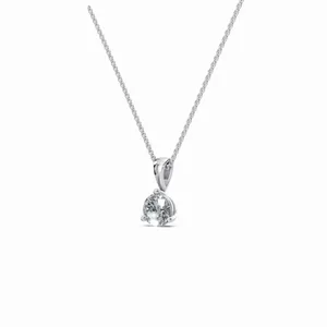 จี้เพชรทรงกลมมารีน่า 1 เม็ด ประดับเพชรในทองคำขาว 18K พร้อมจำหน่าย - Product Image 5