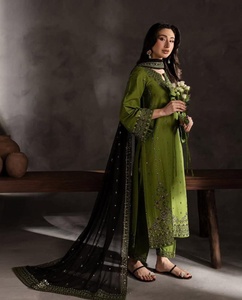 Robes Salwar Kameez décontractées d'été de qualité supérieure pour femmes pakistanaises et indiennes, en viscose, soie, coton, lin, polyester, ODM MDL 1014 - Product Image 1