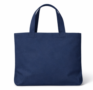Premium design custom Logo Reusable Navy Blue Canvas Tote <b>Bag</b> <b>Medium</b> Size Top Handle printed Shopping <b>Bag</b> Daily Use - Product Image 2