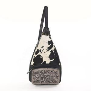 Sac à bandoulière en cuir de vachette style western cowboy pour femme - Product Image 5