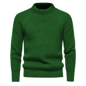 Pull-over col rond personnalisé OEM pour homme 100 % coton, anti-rétrécissement, jacquard, séchage rapide, tricot d'hiver, sweat-shirt avec logo frontal - Product Image 4