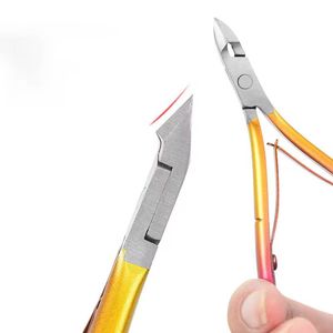 Stainless Steel Cuticle Nipper <b>Set</b> With Tweezers Portable Manicure <b>Tools</b> For Finger Nail Care In <b>Pink</b> Green Blue Purple - Product Image 4