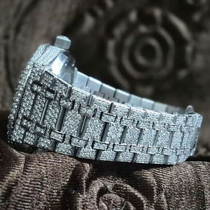 Montre pour homme de luxe la plus vendue Iced VVS Moissanite Diamond Pass Test de la plus haute qualité Brand New Pointer Dial Display Crown - Product Image 1