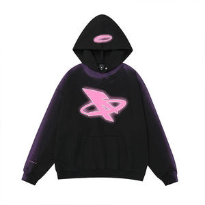 Custom Hoodies for Men Bleaching Graphic Oversized Hoodie Pullover Long Sleeve Printed Sweatshirt Cotton Casual Wear - Product Image 2