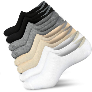 Calcetines tobilleros de color sólido, de algodón transpirable, invisibles, finos, de punto, para adultos, para uso diario, casual, de verano. - Product Image 1