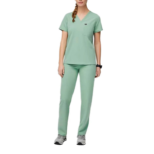 New Scrubs <b>Set</b> Medical Uniforms Stretch Scrub Tops with Pocket Pants Nurse Uniform <b>Doctor</b> Surgery Overalls Beauty Salon Workwear - Product Image 2