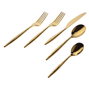 Ensemble de couverts en acier inoxydable plaqué or, finition miroir premium, réutilisables, pour restaurant, hôtel, mariage, fête, à bas prix - Product Image 3