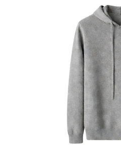 Sweat-shirt à capuche gris pour homme, en coton molletonné, à manches longues, style streetwear décontracté, avec cordon de serrage ajustable. - Product Image 3