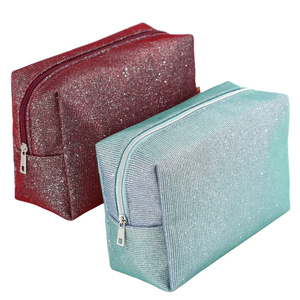 Luxury Glitter Cosmetic Pouch Travel Makeup Organizer Bag Waterproof Zipper <b>Toiletry</b> <b>Storage</b> Case Custom Logo Wholesale - Product Image 1
