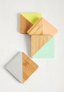 Collection artisanale de sous-verres de luxe en bois et résine multicolores, lot de 4, écologiques, extra grands, accessoires de cuisine pour la maison - Product Image 3