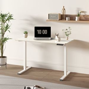 Electric Standing Desk 48 X 24 Inches Adjustable Height Home Office <b>Computer</b> <b>Workstation</b> White Top with W - Product Image 1