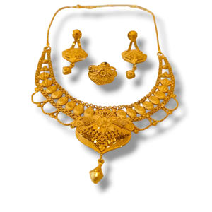 AWAIS HOUSE Women's Gold Plated Brass Diamond Necklace <b>Bracelet</b> Set Claw Setting Hip Hop Style <b>Infinity</b> Design Party Engagement - Product Image 1