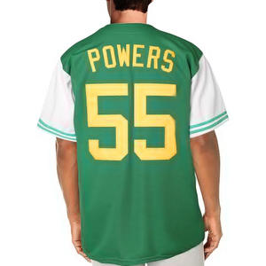 เคนนี พาวเวอร์ส # 55 มายร์เทิลบีช เมอร์เมนเสื้อเบสบอลแบบเย็บสีน้ำเงินและสีเขียวป้องกันรังสียูวีขนาดพลัสไซส์ - Product Image 5