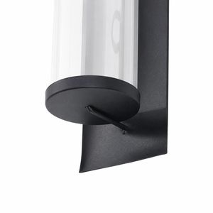 Ensemble de appliques murales contemporaines en métal noir et verre, design cylindrique haut fermé, fixation sécurisée, éclat chaleureux et élégant - Product Image 3