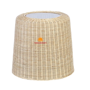 Nouvelle Arrivée de Meubles pour la Maison : Table Basse en Rotin Naturel à Hauteur Réglable, Style Vietnamien Festonné, Écologique - Product Image 5