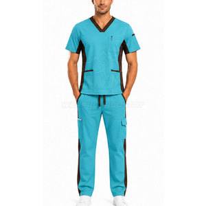 Tenue de travail élégante pour hommes, vêtements de santé en matériau de qualité supérieure, design épuré, coupe confortable, coutures soignées et rangement pratique - Product Image 3