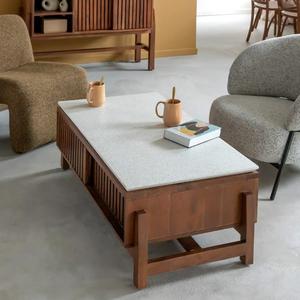 Table basse Vandana Nimbus Vertex en bois d'acacia et terrazzo - Product Image 3