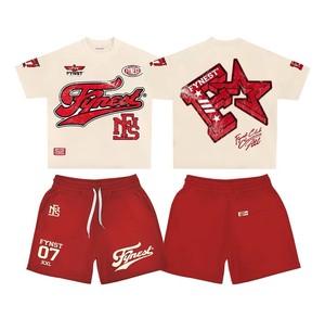 Ensemble T-shirt graphique surdimensionné personnalisé pour homme en coton délavé, impression DTG, style streetwear, avec short baggy à double taille, tenue décontractée - Product Image 6