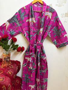 Bata Kimono Floral 100% Algodón con Cuello en V Personalizada para Mujer, Transpirable, para Playa o Baño, OEM/ODM, Marca Privada, Venta al por Mayor - Product Image 5