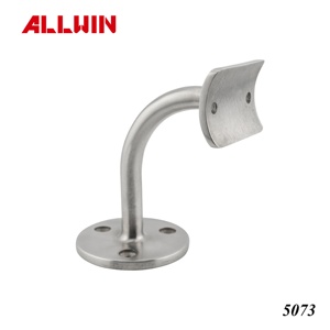 Brushed Brass Finish Stainless Steel <b>Handrail</b> Railing <b>Wall</b> <b>Mounted</b> Bracket Modern Design Hotel Rust Resistant - Product Image 6